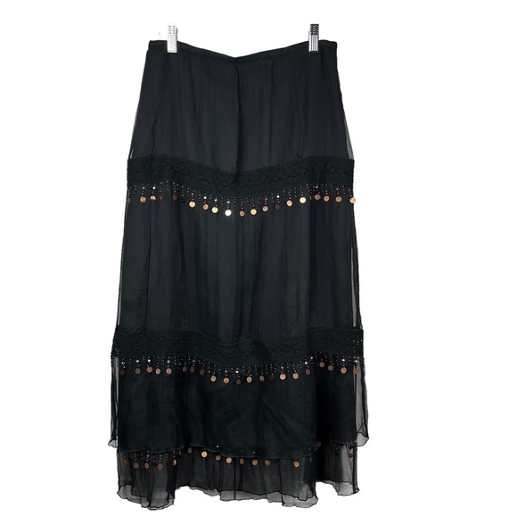 Spenser Jeremy Dresses & Skirts - Spenser Jeremy Black Semi Sheer Maxie Skirt with Palettes Disc | Size: 8